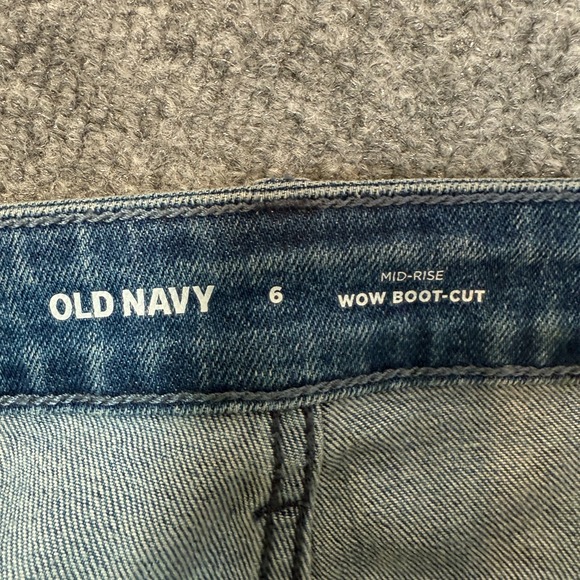 Old Navy Jeans Womens 6 Blue Mid Rise Wow Boot Cut Casual Medium Wash Stretch - Picture 9 of 11
